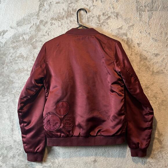 Stussy World Tribe Red Bomber Jacket XS Streetwear Y2K Skater Vibes Grail - Picture 3 of 7